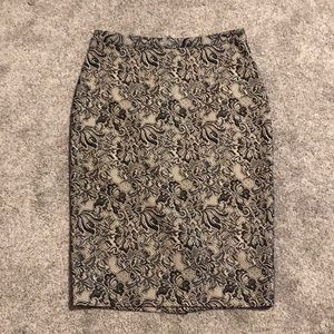 The Limited cream and black pencil skirt